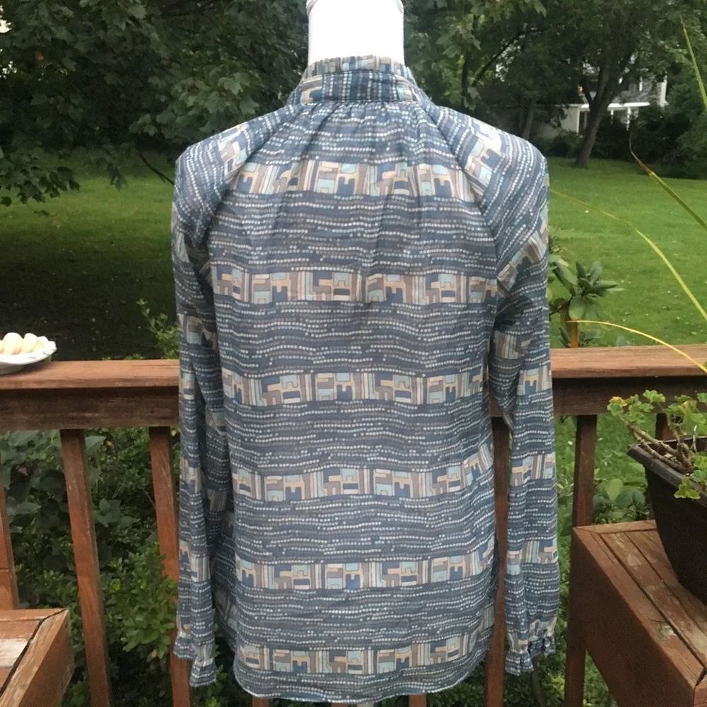 Calypso St. Barth Vintage Geometric Blouse Resort Lux Cottage Boho Festival Rare